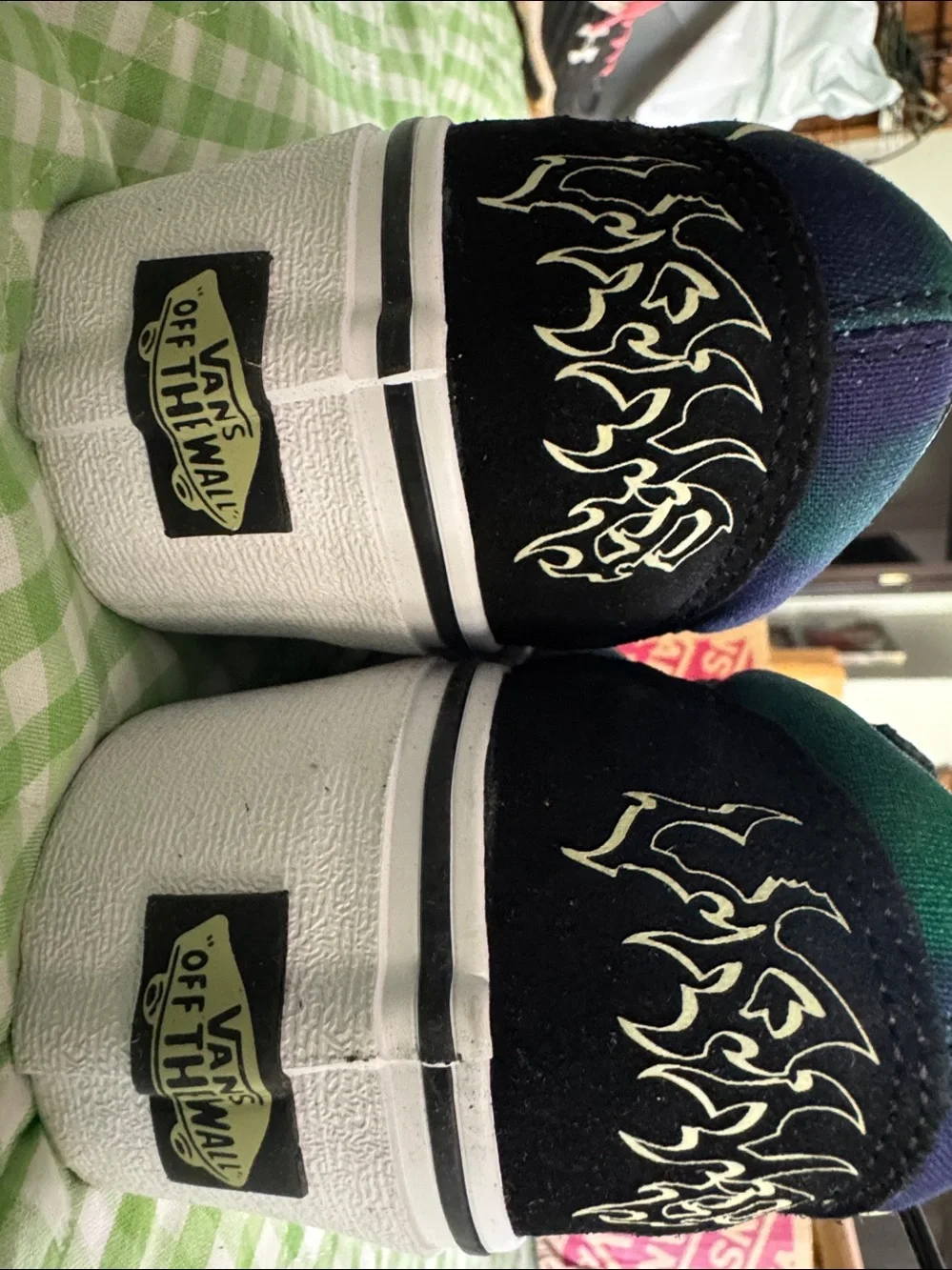 Vans Platform Sneakers in Black with Blue-Green Tie-Dye; never worn